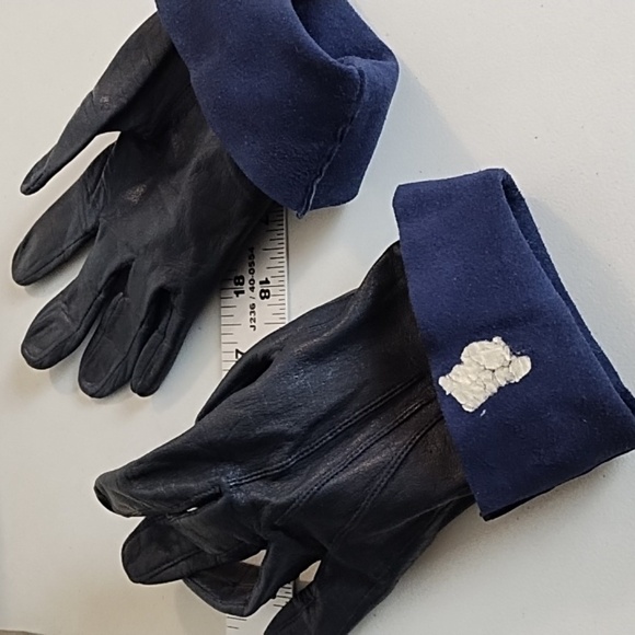 Genuine Soft Supple Thin Leather Driving Gloves Top Detail Dark Nay Blue - Picture 8 of 11